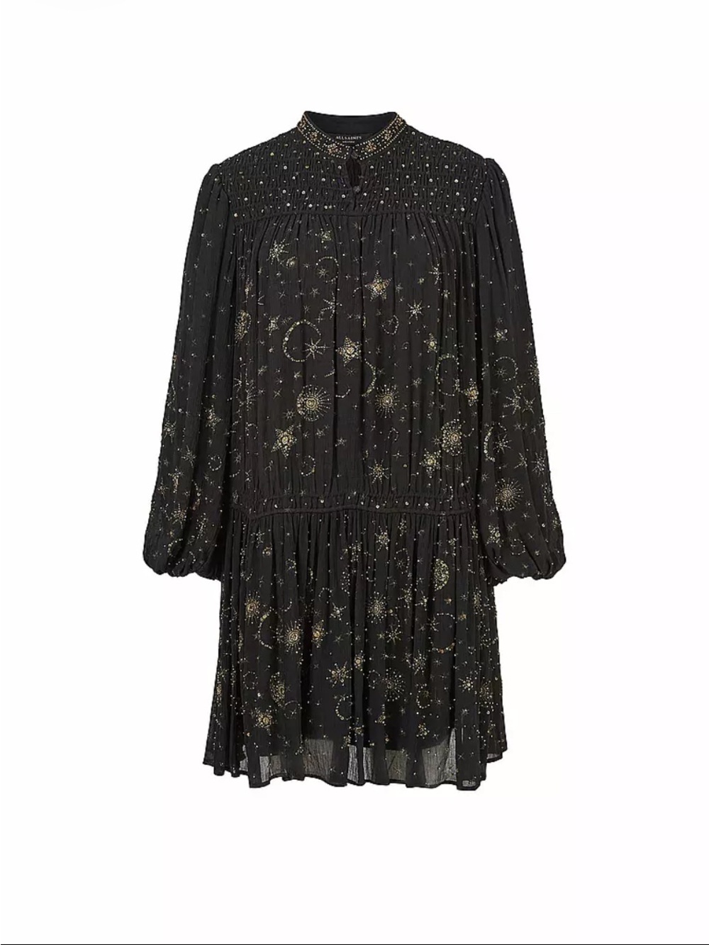 AllSaints Black Long-Sleeve Celestial Print Dress - Picture 4 of 12